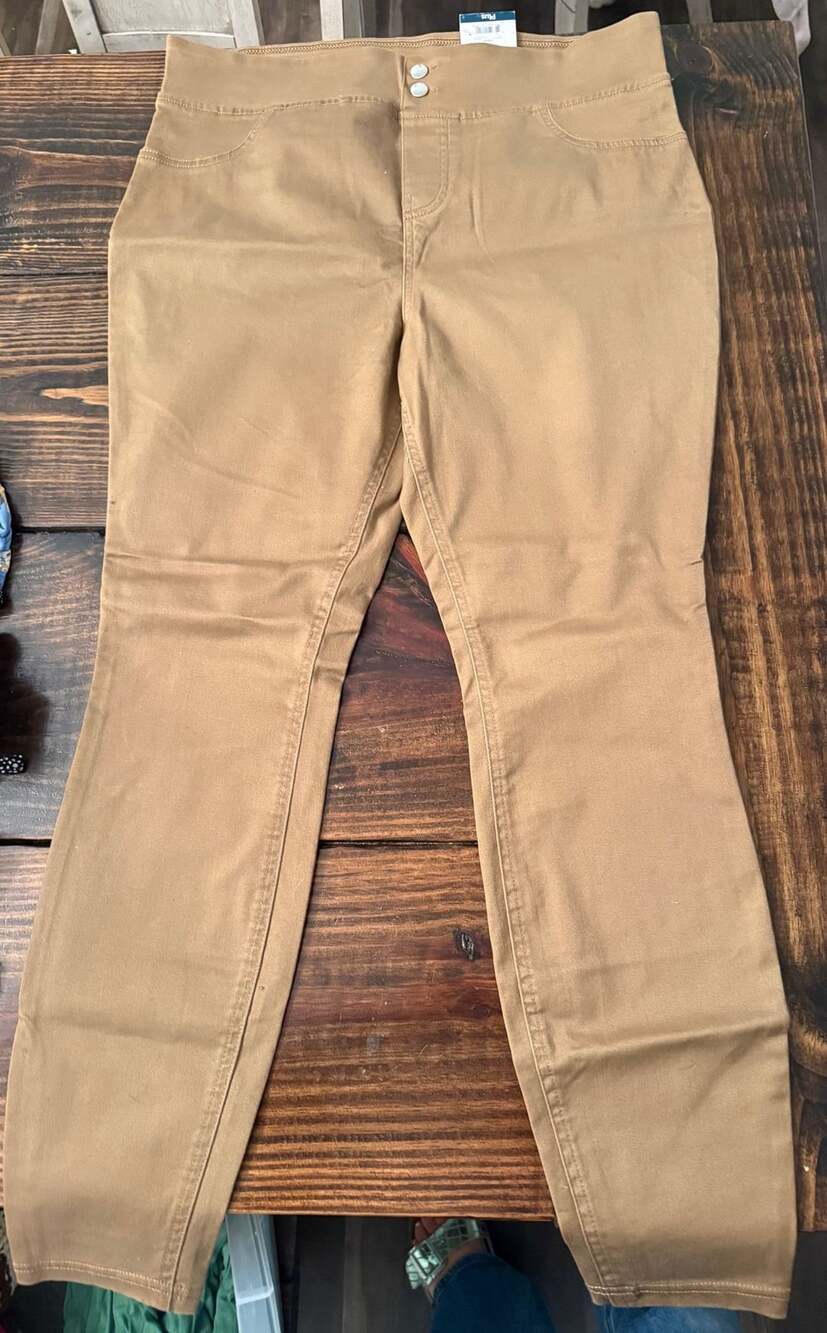 Time And Tru Plus Ts Jegging Size 0X 14W Brown Pull On Pants